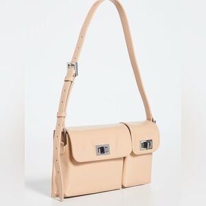 BY FAR Billy Cream Semi Patent Leather Bag